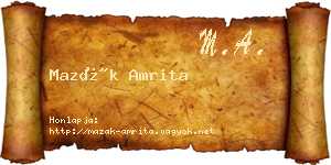 Mazák Amrita névjegykártya